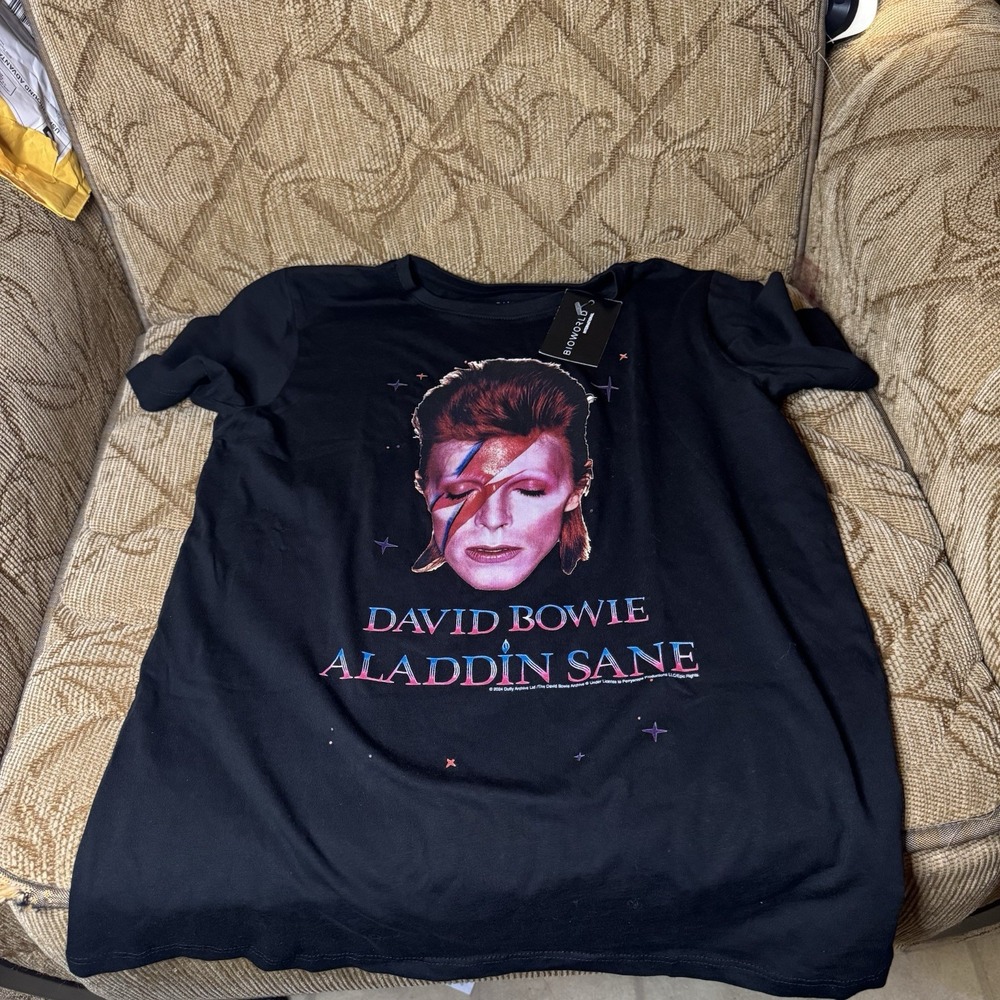 DAVID BOWIE T Shirt Black Youth 12 Fits a small